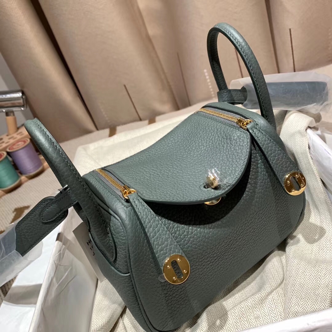 에르메스 미니 린디백19 베르트티티엔 금장 끌레망스 가죽